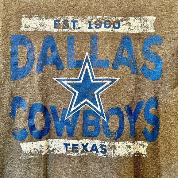 NFL Team Apparel Dallas Cowboys Football T-Shirt Est. 1960 Men’s Sz S Gray/Blue - Picture 4 of 6